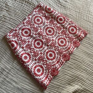 Scarlet and White Loft Embroidered Skirt